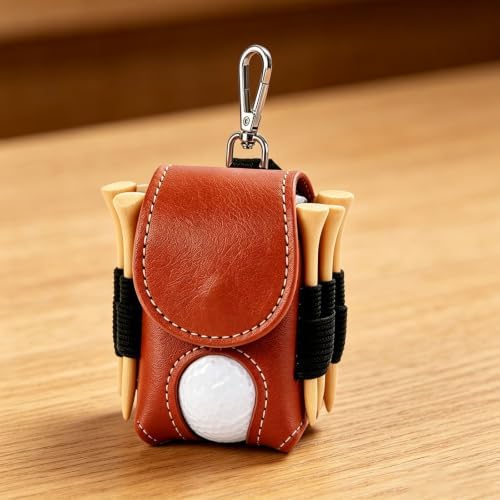 WCRAZYE Leather Golf Ball Bag Pouch - Image 2