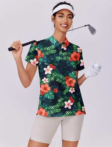 PINSPARK Women's Golf Shirt UPF 50+ Polo Shirts Short Sleeve Tennis Tops - Image 6