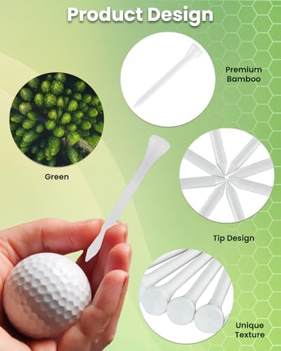 Bamboo Golf Tees 1000 PCS, 2-3/4 inch & 3-1/4 inch Length, Stronger Than Wood - Image 5