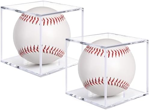 Guirnd 2 Pack Baseball Display Case, UV Protected Acrylic Baseball Holder by Guirnd