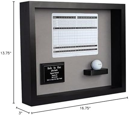 Hole in One Shadowbox and Golf Ball Display Case | Personalized Engraved Plate - Image 3