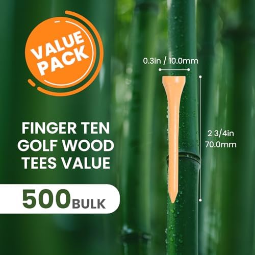 FINGER TEN Golf Tees Wood Bulk - Image 2