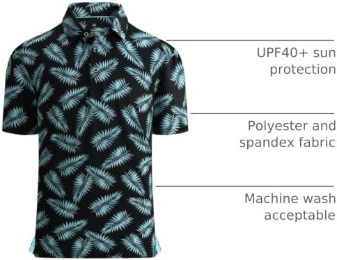 Alex Vando Mens Golf Shirt Moisture Wicking Print Performance Polo Shirt - Image 4