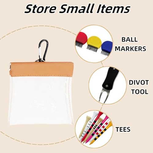 1 PCS Golf Tee Pouch Bag with Clip Transparent Golf Tees and Balls Storage - Image 4
