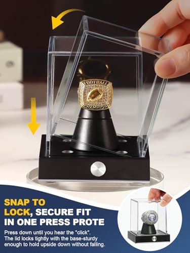 JupDec Cordless LED Championship Ring Display Case, Autograph Ring Showcase - Image 5