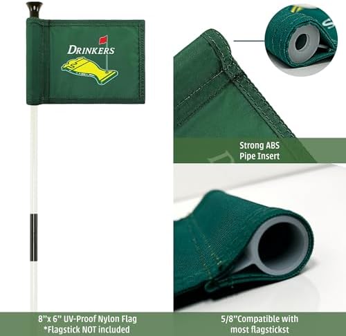 Golf Flag 8x6 Inch – 420D Nylon Double-Sided Mini Pin Flag - Image 2