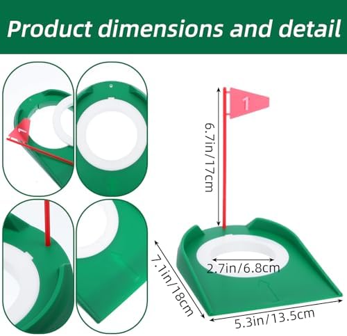 9 Pcs Golf Putting Cup with Flag, Practice Training Aids - Image 2