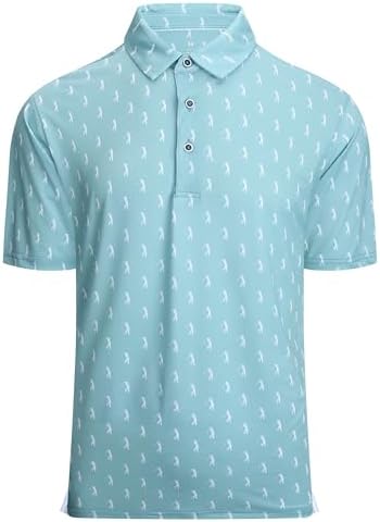 Alex Vando Mens Golf Shirt Moisture Wicking Print Performance Polo Shirt by AlexVando