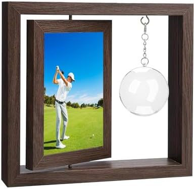 Golfball Display Frame Including Round Golfball Display Box and 4x6 Rotatable by SnowTing