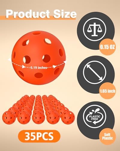 35 Pack Practice Golf Balls Limited Flight Plastic Golf Balls 42mm Practice - Image 2