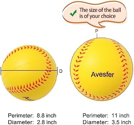 Practice Foam Softballs 11 inch Soft Oversize Foam Baseballs Hitting 6 Pack - Image 3