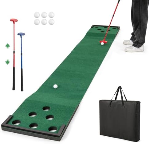 Goplus Golf Putting Mat, Portable Golf Game Set by Goplus