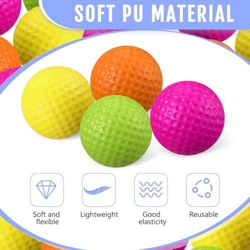 Junkin 24 Pcs Foam Golf Balls Practice Realistic Feel - Image 3