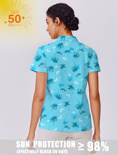 PINSPARK Women's Golf Shirt UPF 50+ Polo Shirts Short Sleeve Tennis Tops - Image 4