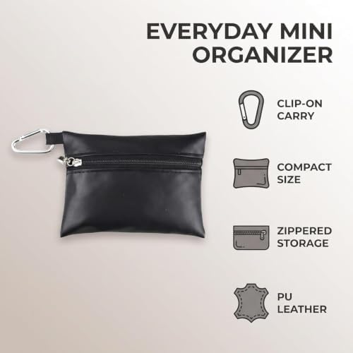 1Pc Black Mini Golf Tee Pouch Bag, Golf Ball Tee Storage Bag Leather Golf Tees - Image 6