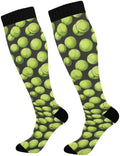 White Baseballs Stitching Compression Sock by Unknown