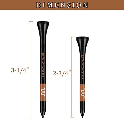 MAZEL Natural Wood/Bamboo Golf Tees 2 3/4 Inch & 3 1/4 Inch, Pack 50 or 120 - Image 3