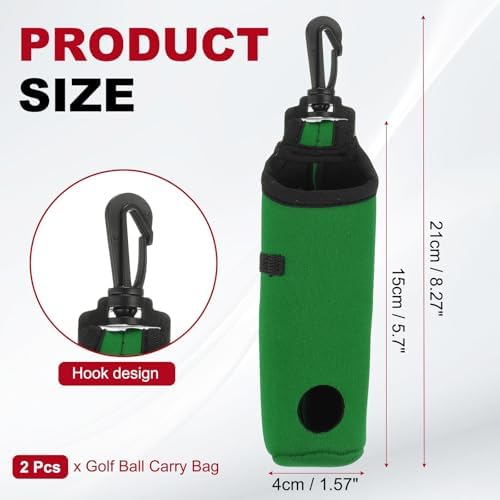 uxcell Golf Ball Carry Bag, Waist-Mounted Storage Bag Neoprene Golf Tee Holder - Image 2