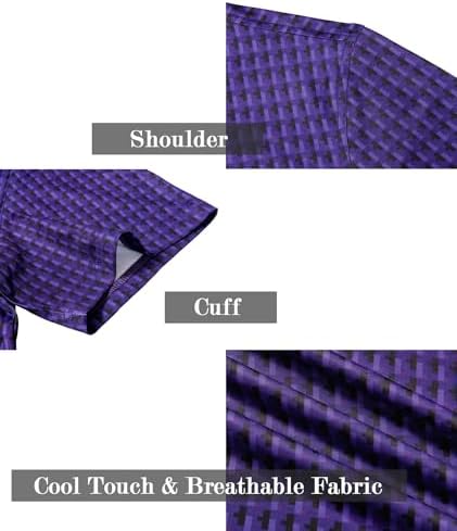 ZITY Men's Golf Shirts Short Sleeve Print Patterns Casual Collared Polo - Image 5
