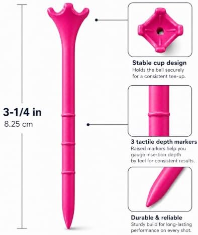 100/150 Pack Professional Plastic Golf Tees 3-1/4", Premium Durable Golf Tee - Image 2