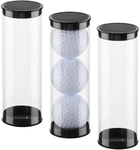 3 Pcs Clear Golf Ball Tubes, Golfball Holder Plastic Storage Box by Unknown