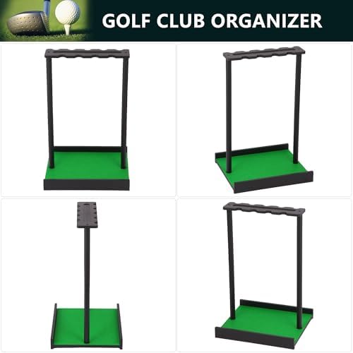 Golf Putter Stand for 9 Clubs & 7 Balls, Solid Wood Golf Club Rack, Golf Club - Image 5