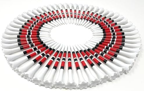 NorthPointe 3 ¼” Golf Tees Plastic – White w/Red or Green Stripes - Image 5