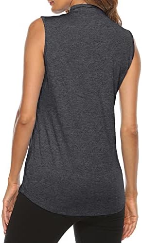 Tanst Sky Women's Sleeveless Golf Polo Shirts Quarter Zip Workout Tank Top - Image 2