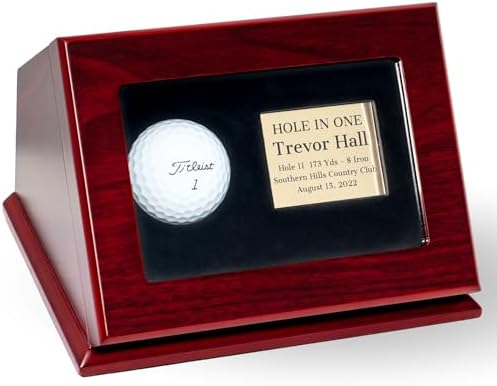 Hole-in-One Wooden Golf Ball Display Case by AlphaAwards