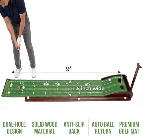 Putting Green Indoor, 9ft Golf Putting Golf Mat - Image 7
