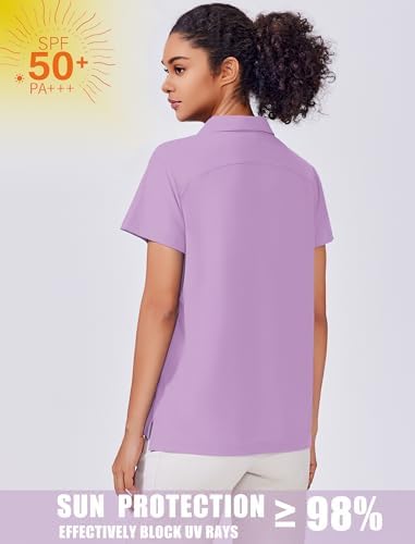 PINSPARK Women's Golf Shirt UPF 50+ Polo Shirts Short Sleeve Tennis Tops - Image 4