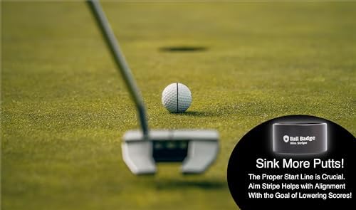 Aim Stripe, Golf Ball Alignment Tool, Full Metal, Training Aid - Image 3