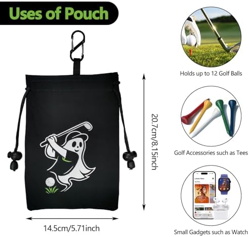Golf Ball Storage Bag with S Carabiner Clip - Image 2