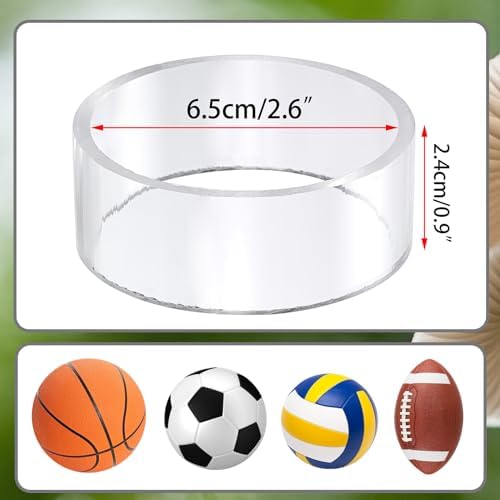 Hipiwe 6Pcs Soccer Ball Display Stands Plastic Basketball Hoder, 2.6" D - Image 2