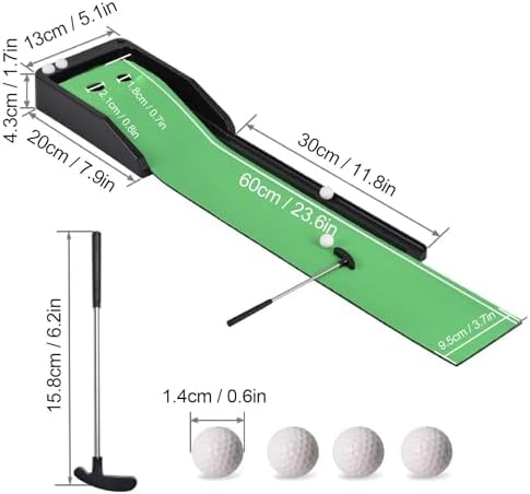 Club Putting Practice Set, Desktop Club Putter Trainer Automatic Return Tracks - Image 2