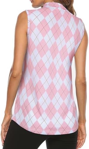 Tanst Sky Women's Sleeveless Golf Polo Shirts Quarter Zip Workout Tank Top - Image 2