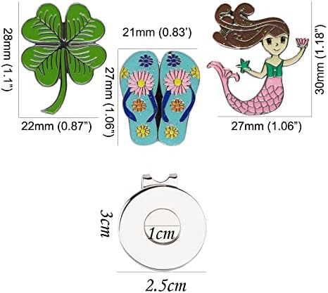 Eshan 5 pcs Cute Golf Ball Markers and 2 pcs Magnetic Hat Clips Set - Image 2
