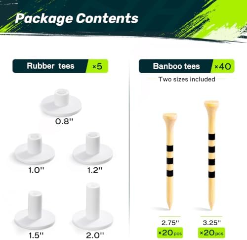 SAPLIZE Golf Mat Tee Set, 5/11 Pack Rubber Tees - Image 2