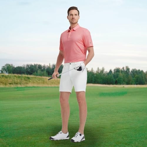 M MAELREG Mens Golf Shirt Short Sleeve Dry Fit Print Moisture Wicking - Image 2