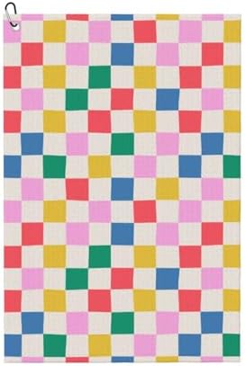 Colorful Checkered Golf Towel Microfiber by Unknown