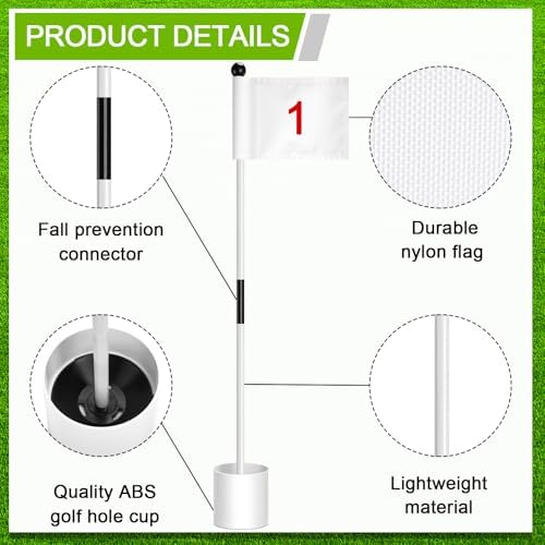 3 Set Golf Flagsticks Putting Green Flags - Image 3