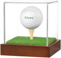 Fitense Single Golf Ball Acrylic Display Cube Wood Base by Fitense