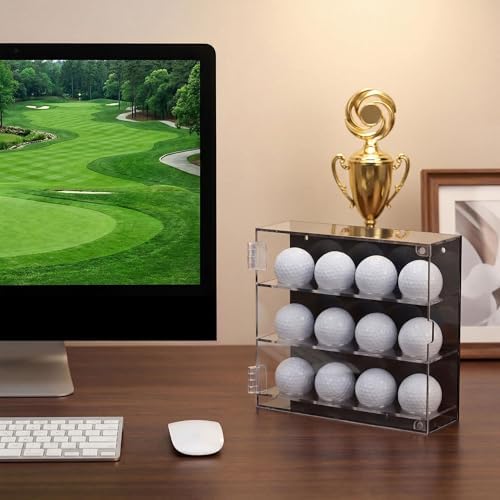 SiliFine Acrylic Golf Ball Display Case Wall Mounted Golfball Holder 3 Layer - Image 6