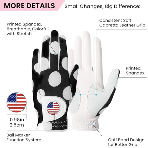 Amy Sport Stylish Pattern Womens Golf Glove - Image 2
