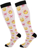 White Baseballs Stitching Compression Sock by Unknown