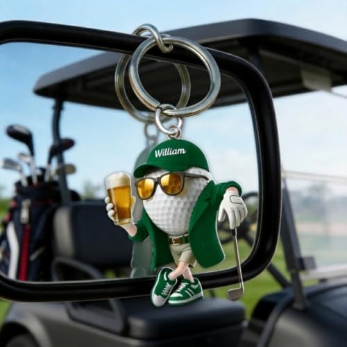 LASFOUR Personalized Golf Player Keychain, Golf Ball Gift - Image 4