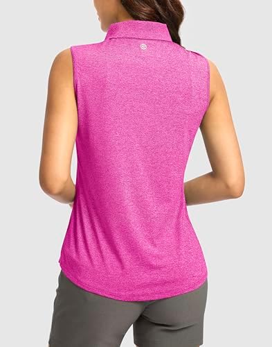 G Gradual Women's Golf Shirts Lightweight 1/4 Zip Collared Tank Top - Image 3