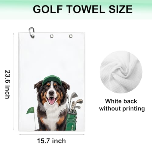 Australian Shepherd Golf Towel, Dog Gifts Waffle Weave Decorative - Image 2