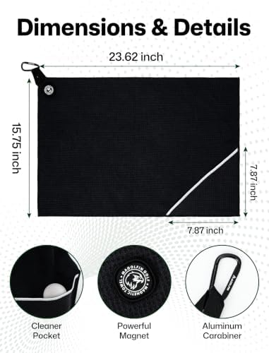Magnetic Golf Towel 23.6"x15.7" Large Size - Image 6