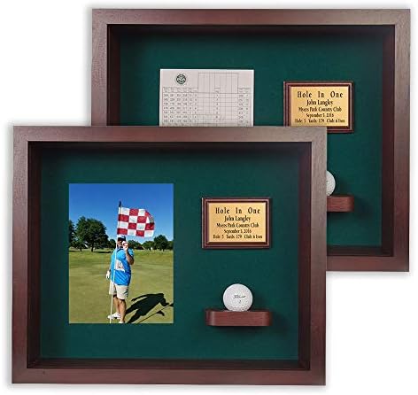 Hole in One Shadowbox and Golf Ball Display Case | Personalized Engraved Plate by EurekaGolfProducts